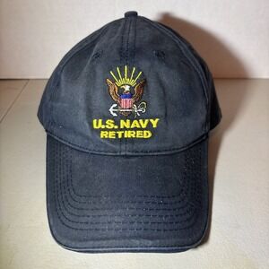 Vintage US Army Retired Hat Cap Black Snap Back Trucker Made In USA Eagle Crest